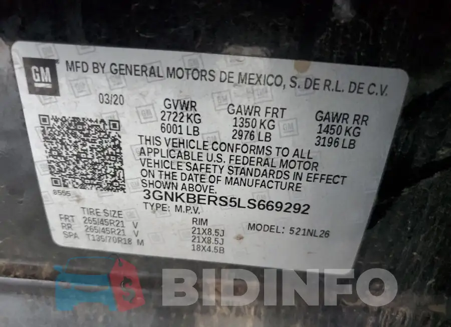 3GNKBERS5LS669292 Photo# 13