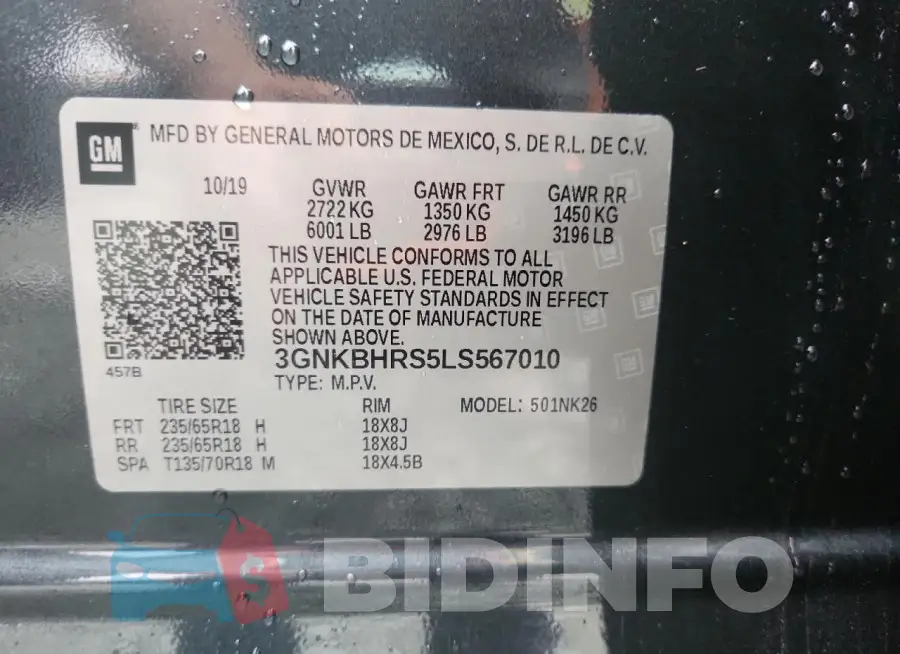 3GNKBHRS5LS567010 Photo# 12