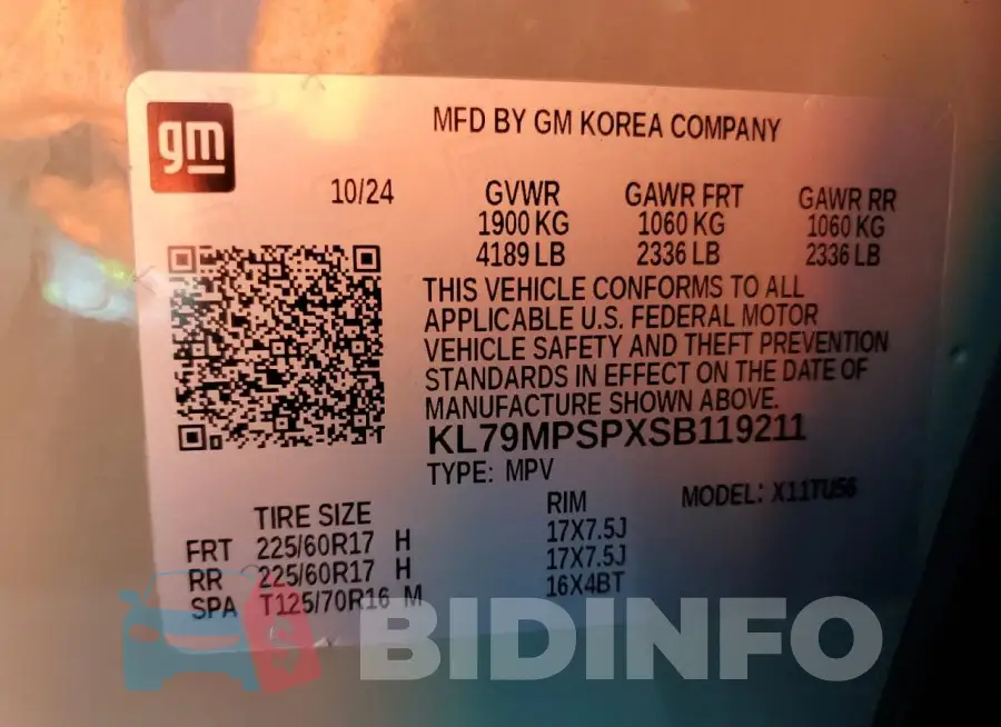 KL79MPSPXSB119211 Photo# 12