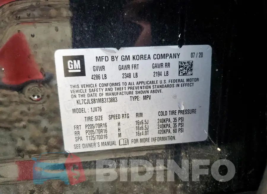 KL7CJLSB1MB313883 Photo# 14