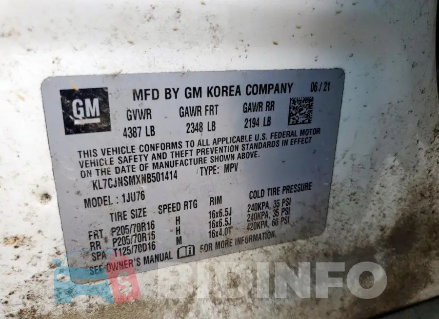 KL7CJNSMXNB501414 Photo# 13