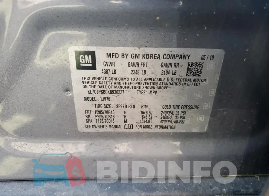 KL7CJPSB0KB936237 Photo# 14
