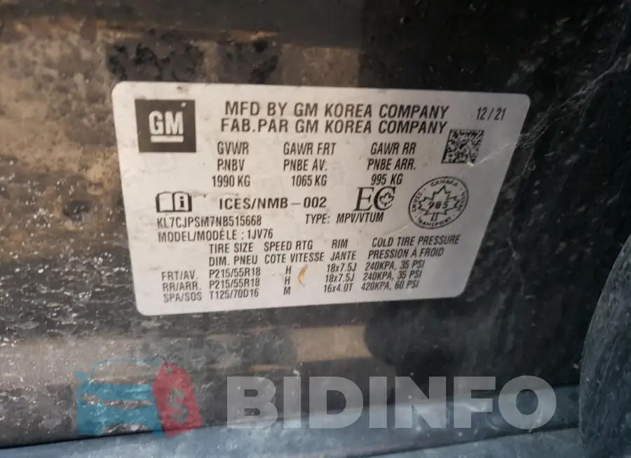 KL7CJPSM7NB515668 Photo# 13