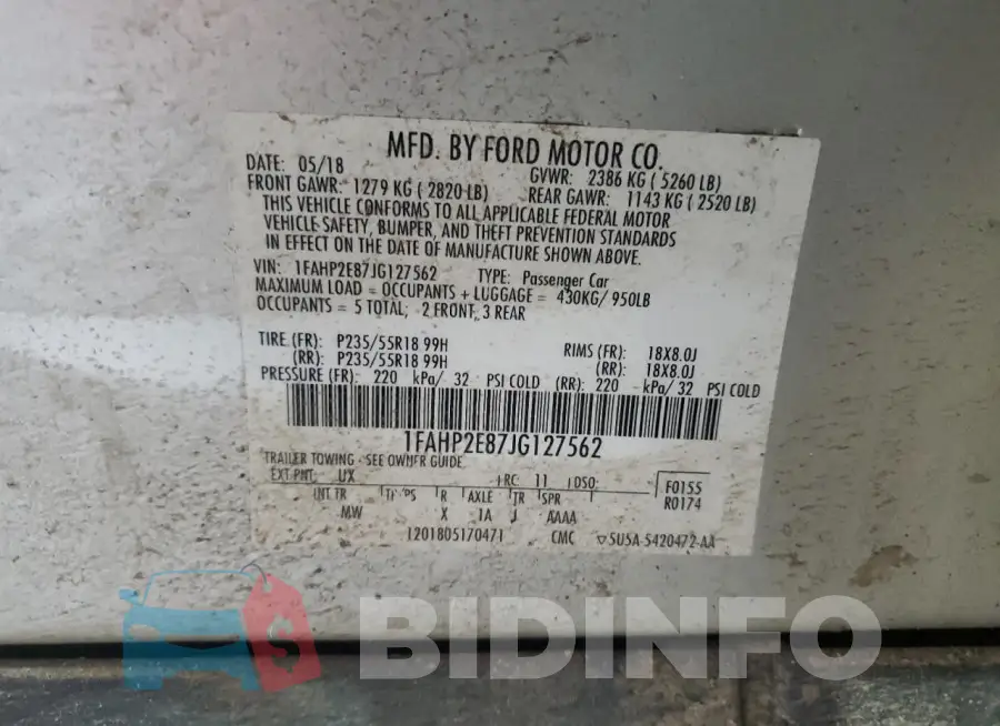 1FAHP2E87JG127562 Photo# 12