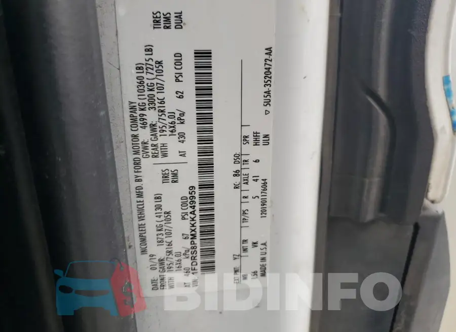 1FDRS8PMXKKA49959 Photo# 12