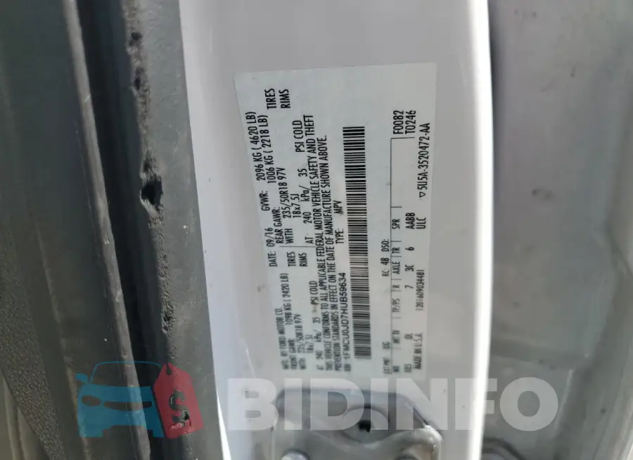 1FMCU0JD7HUB59634 Photo# 13