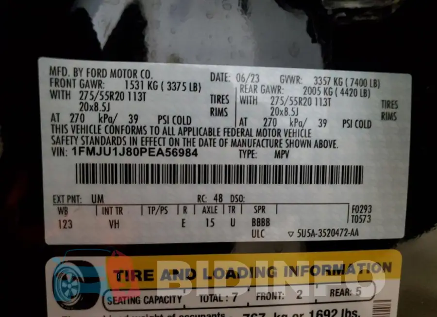 1FMJU1J80PEA56984 Photo# 13