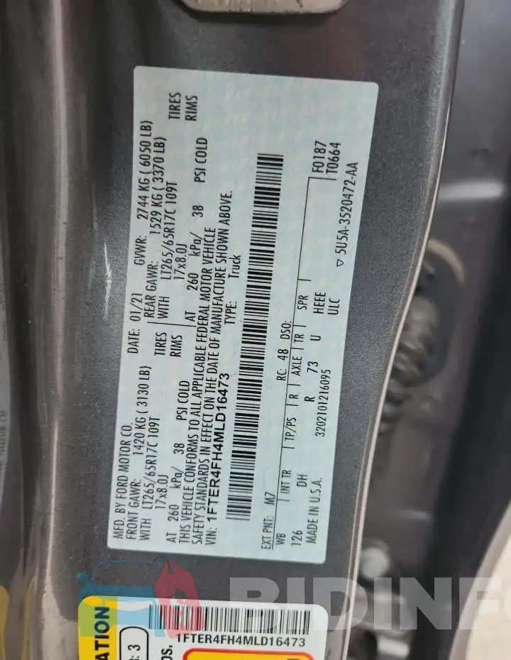 1FTER4FH4MLD16473 Photo# 12