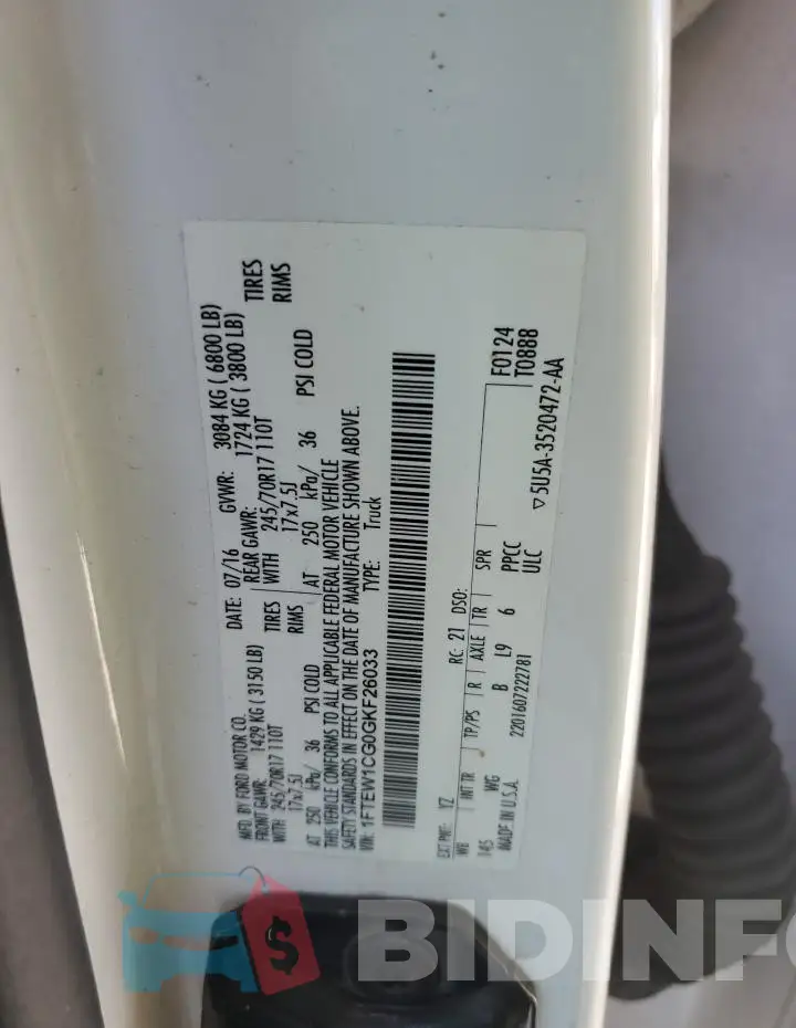 1FTEW1CG0GKF26033 Photo# 13