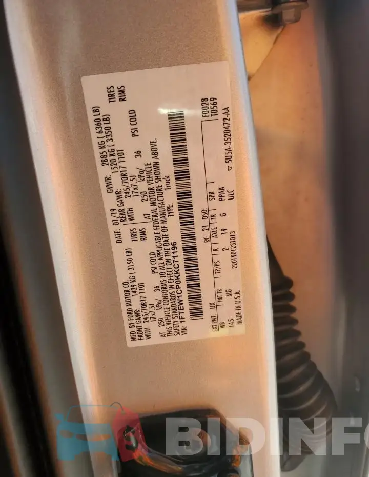 1FTEW1CP0KKC71196 Photo# 13