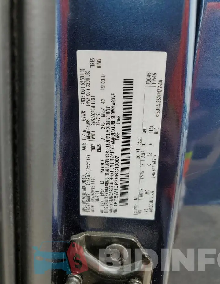 1FTEW1CP7HKC19007 Photo# 12