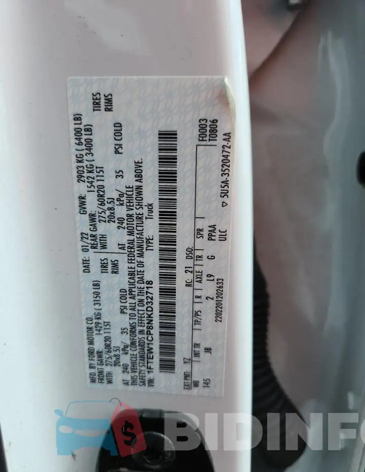 1FTEW1CP8NKD32718 Photo# 12