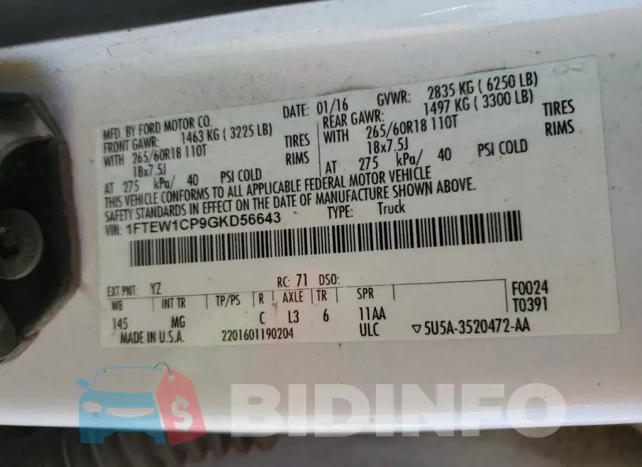 1FTEW1CP9GKD56643 Photo# 12
