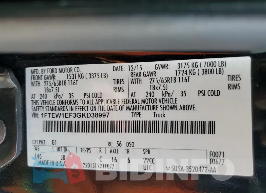 1FTEW1EF3GKD38997 Photo# 12