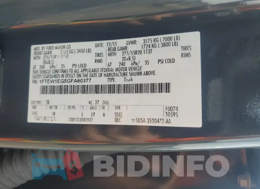 1FTEW1EG5GFA60377 Photo# 12