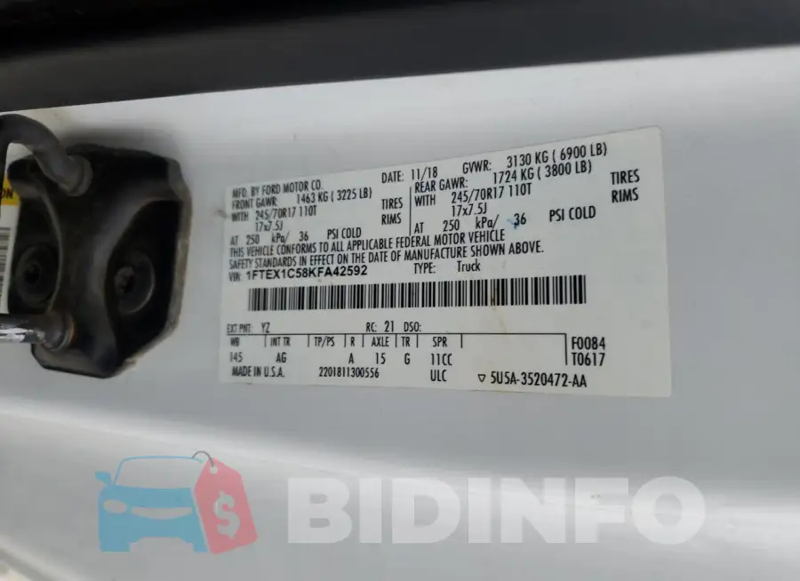 1FTEX1C58KFA42592 Photo# 12