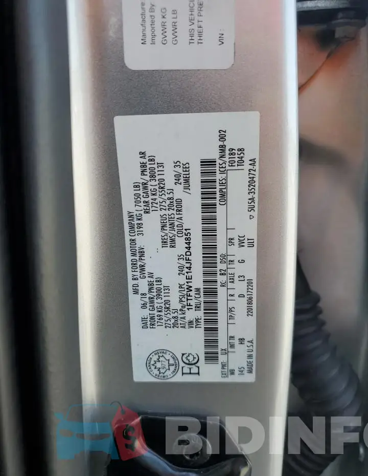 1FTFW1E14JFD44851 Photo# 12