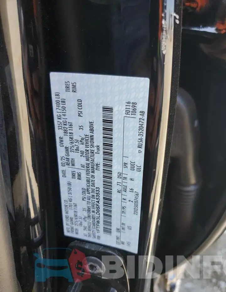 1FTFW3LD0SFA53533 Photo# 12
