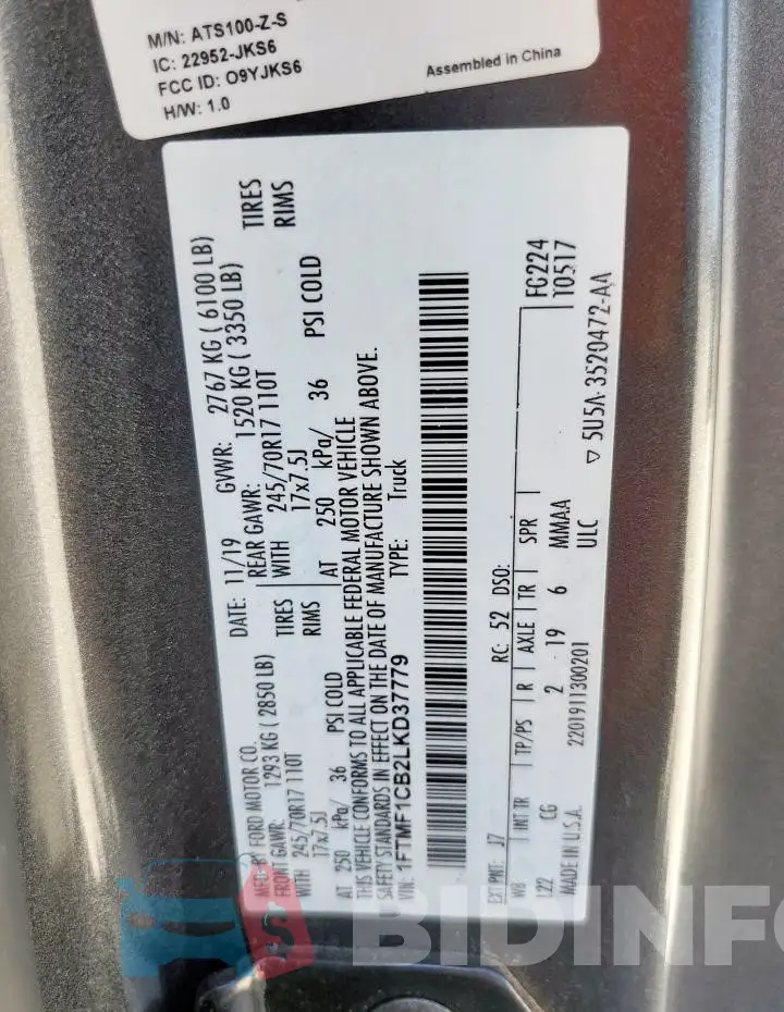 1FTMF1CB2LKD37779 Photo# 13