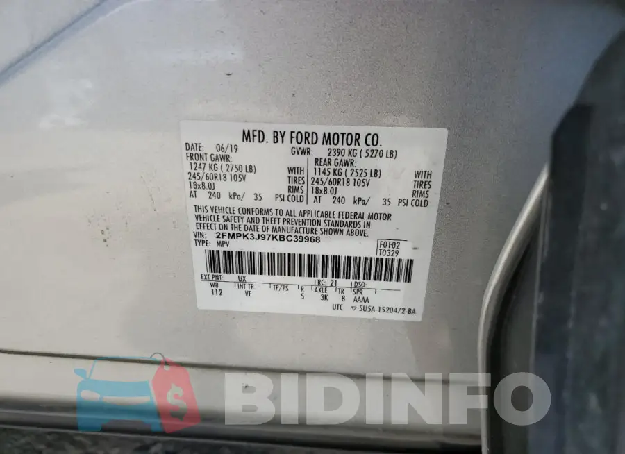 2FMPK3J97KBC39968 Photo# 13