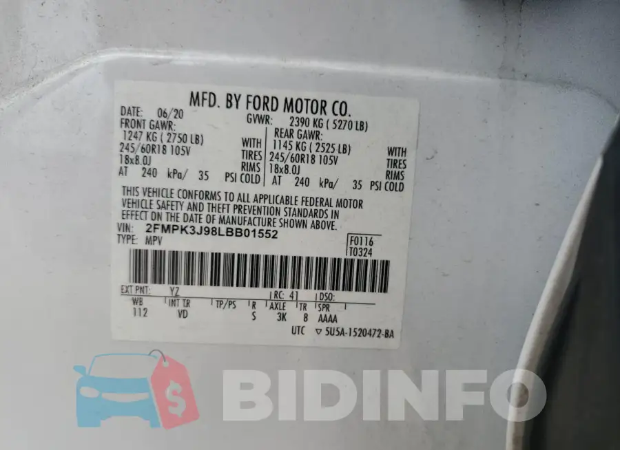 2FMPK3J98LBB01552 Photo# 13