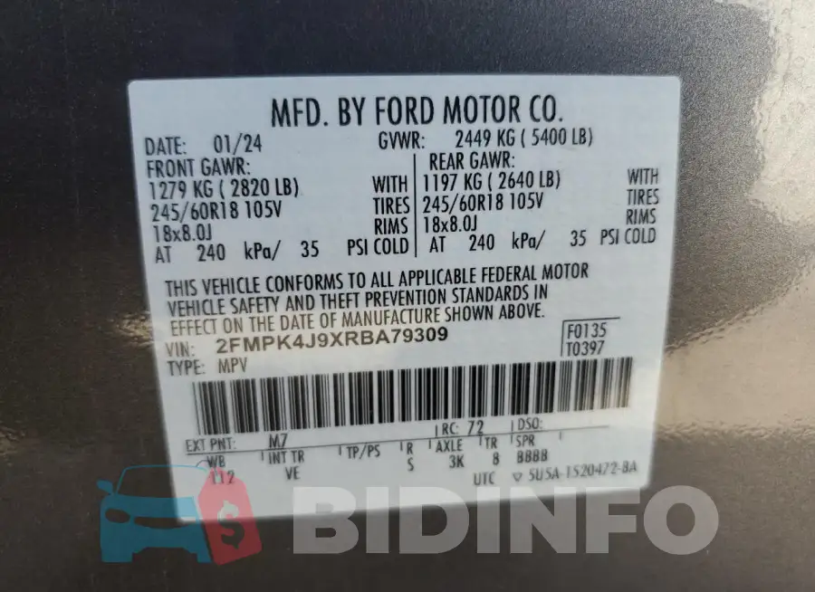 2FMPK4J9XRBA79309 Photo# 14