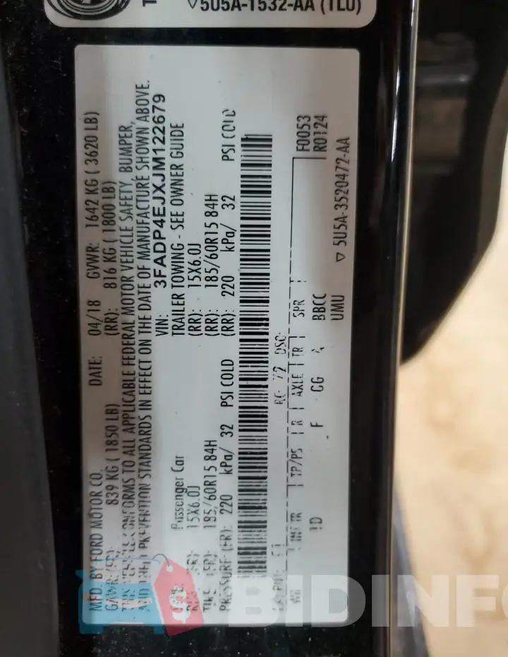 3FADP4EJXJM122679 Photo# 12