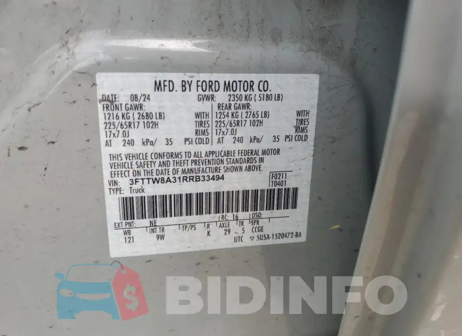 3FTTW8A31RRB33494 Photo# 12