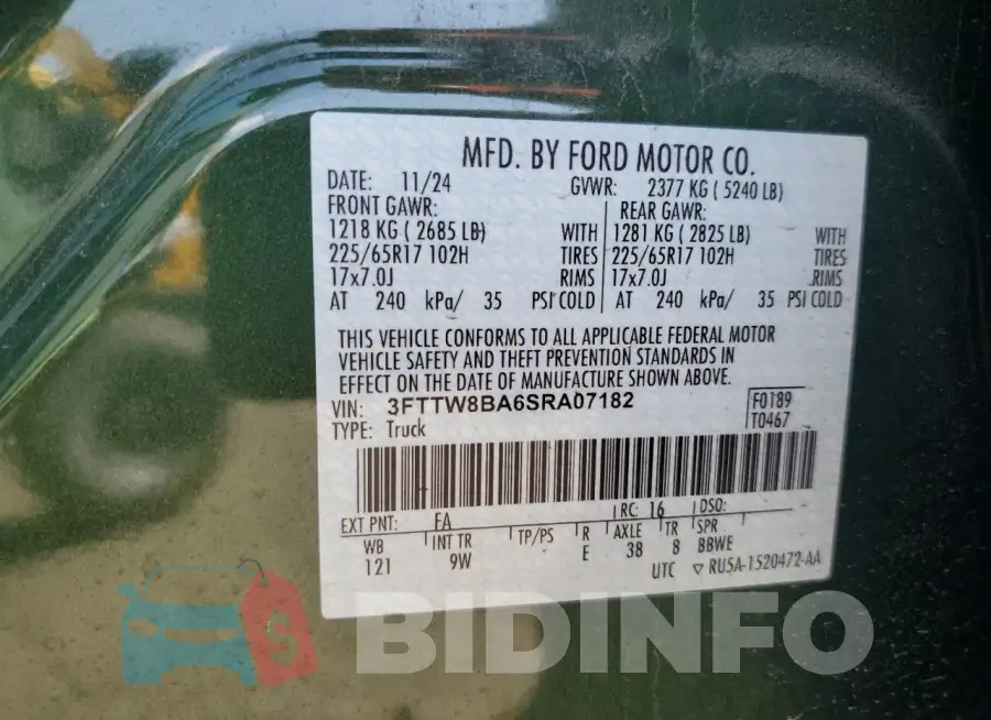 3FTTW8BA6SRA07182 Photo# 12