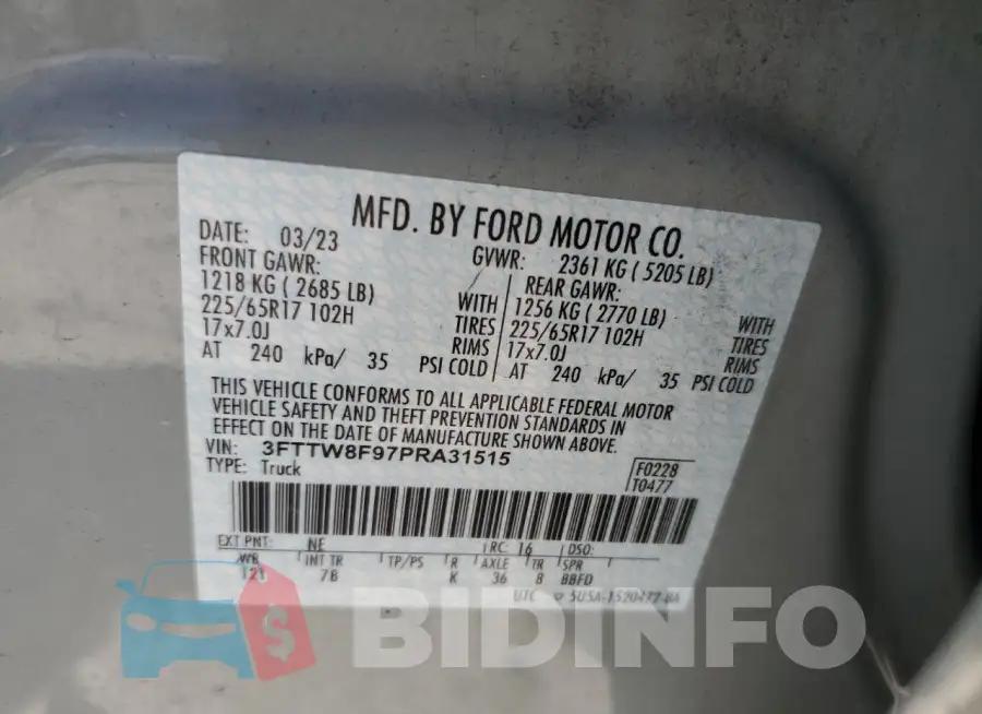 3FTTW8F97PRA31515 Photo# 13