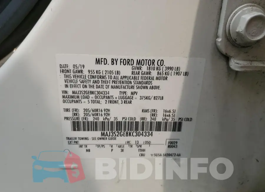 MAJ3S2GE8KC304334 Photo# 13