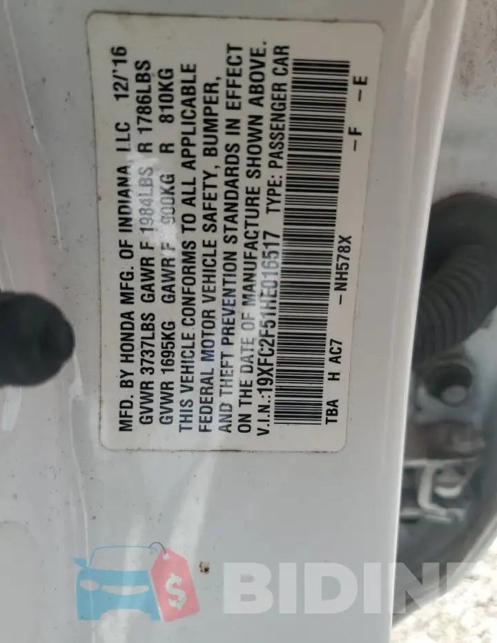 19XFC2F51HE016517 Photo# 12