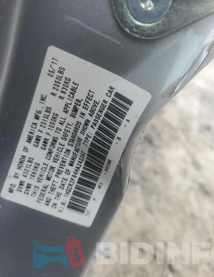 1HGCR2F84HA240042 Photo# 12