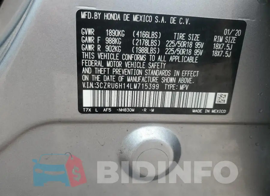 3CZRU6H14LM715399 Photo# 14