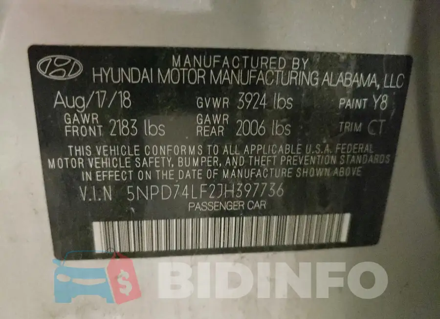 5NPD74LF2JH397736 Photo# 12