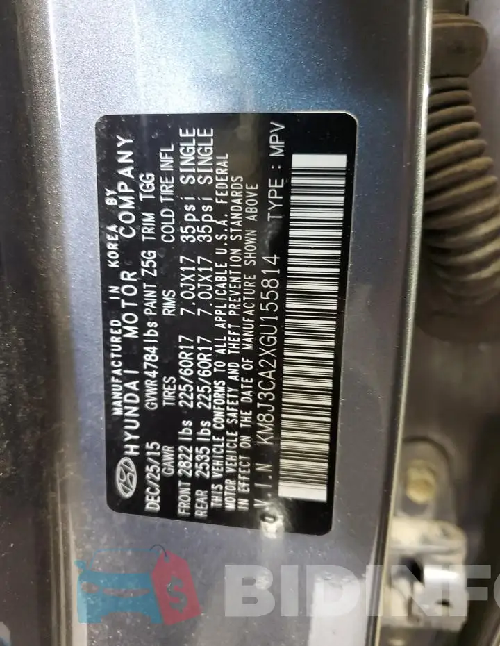 KM8J3CA2XGU155814 Photo# 13