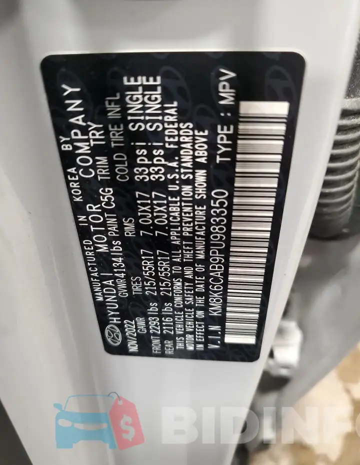 KM8K6CAB9PU983350 Photo# 13