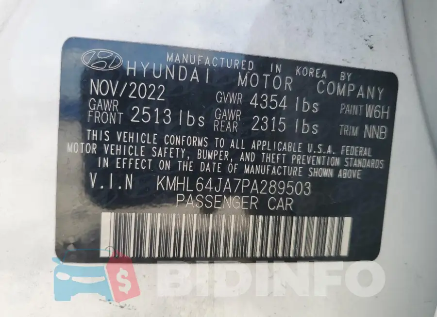 KMHL64JA7PA289503 Photo# 13