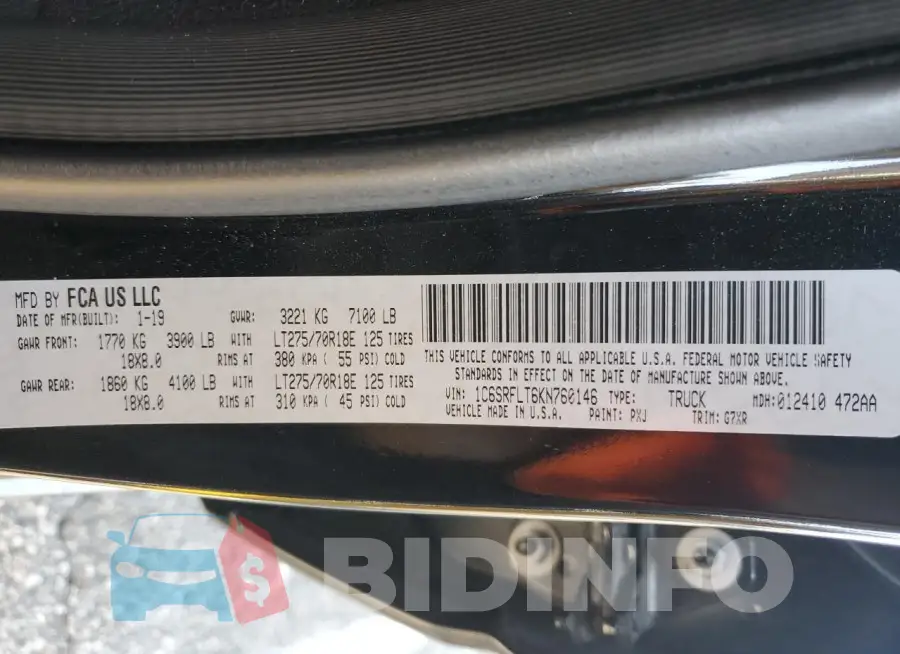 1C6SRFLT6KN760146 Photo# 13