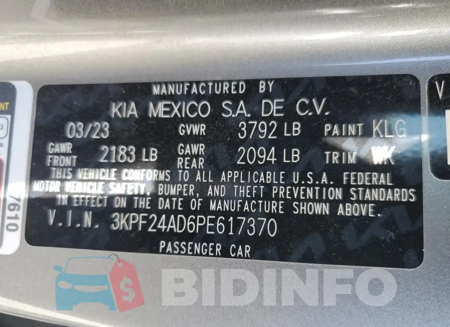 3KPF24AD6PE617370 Photo# 12