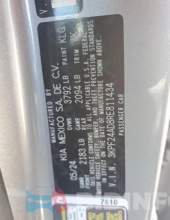3KPF24AD8RE811434 Photo# 13