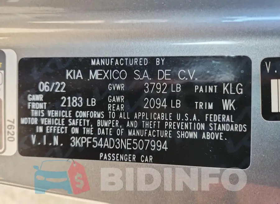 3KPF54AD3NE507994 Photo# 13