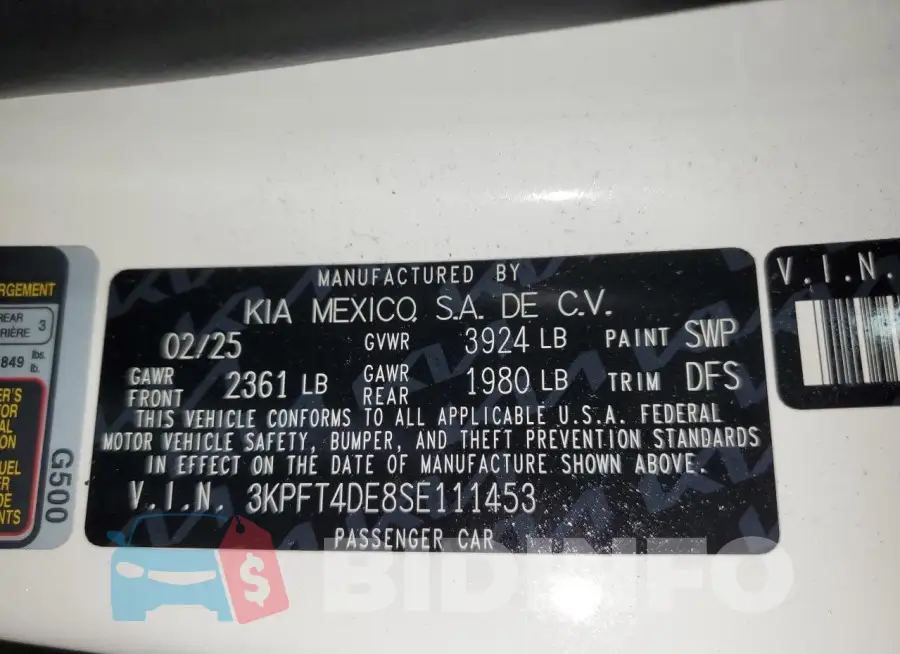 3KPFT4DE8SE111453 Photo# 12