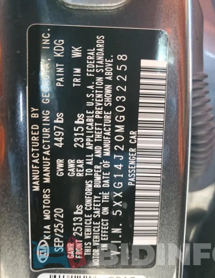 5XXG14J20MG032258 Photo# 12