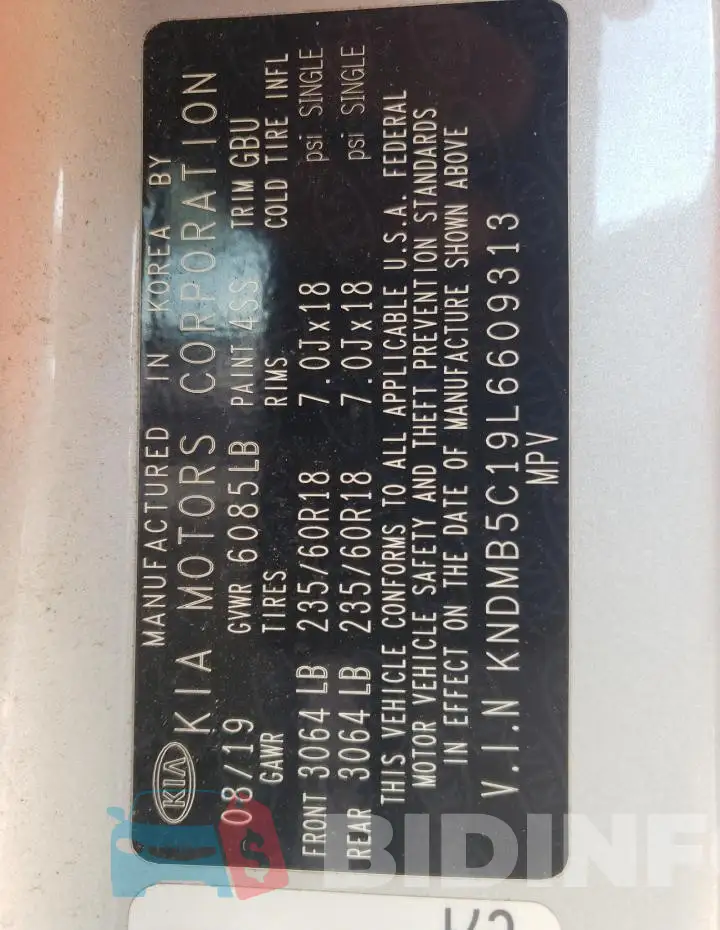 KNDMB5C19L6609313 Photo# 14