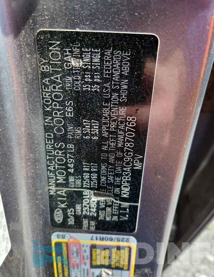 KNDPB3AC9G7870768 Photo# 13