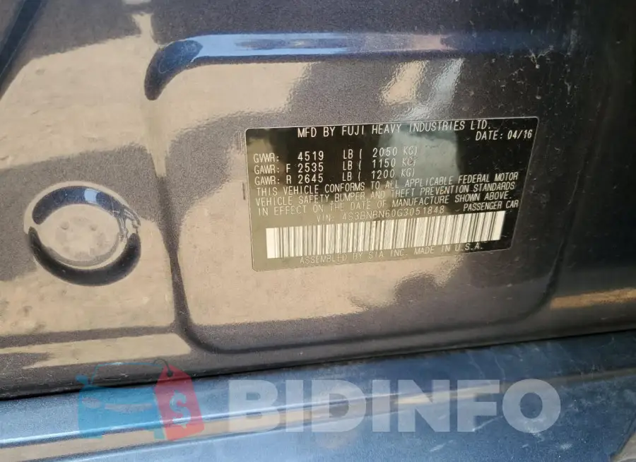 4S3BNBN60G3051848 Photo# 12