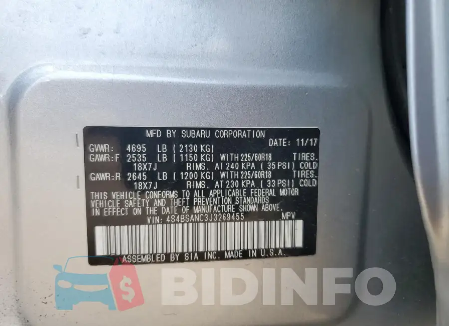 4S4BSANC3J3269455 Photo# 13