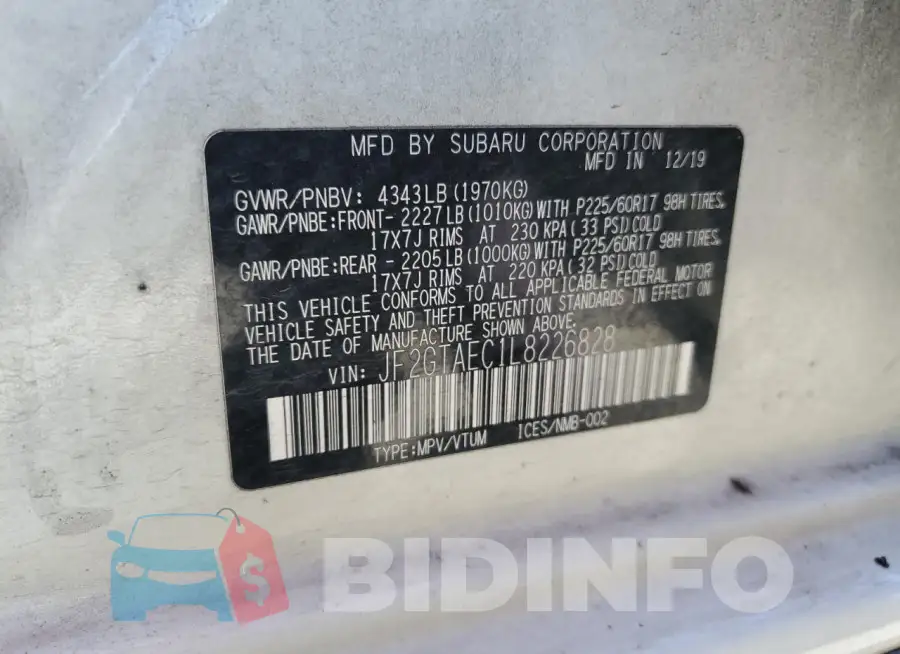 JF2GTAEC1L8226828 Photo# 13