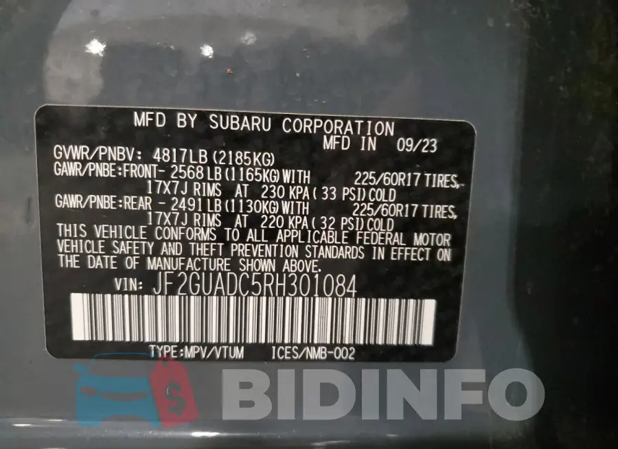JF2GUADC5RH301084 Photo# 14